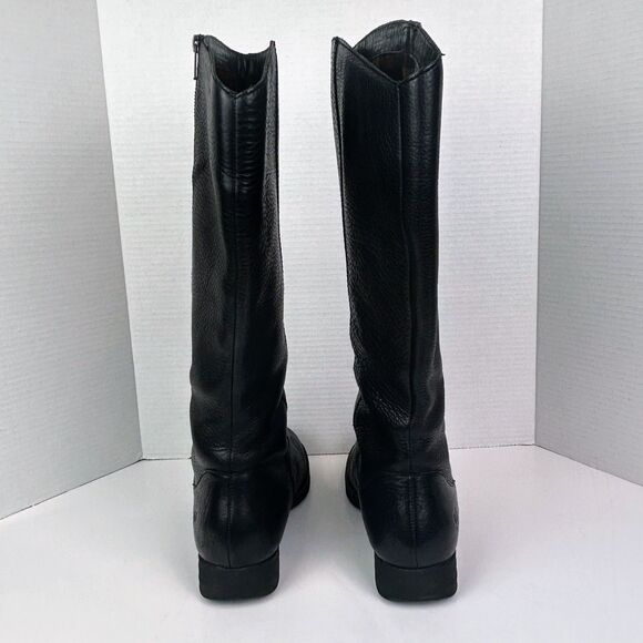 Born Riding Boots Leather Knee High Black Classic Equestrian Side Zip Booties 11 - Picture 6 of 12